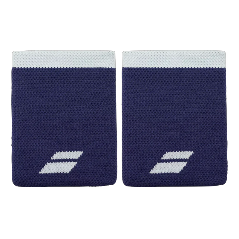 Babolat Jumbo Blue Wristband White Logo x2