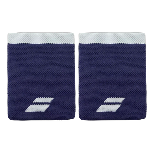 Babolat Jumbo Blue Wristband White Logo x2