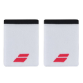 Babolat Jumbo White Wristbands With Red Logo X2